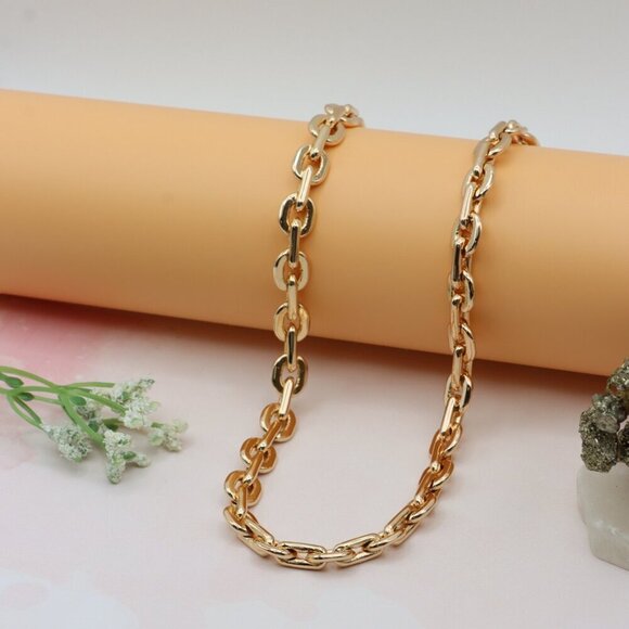 Bold Link Chain Rose Gold Necklace with Lobster Clasp, XPNL0228 - Picture 1 of 12